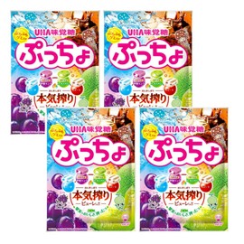 UHA Mikakuto Puccho Bags, 4 Types Assorted, 3.1 oz (88 g) x 4 Bags