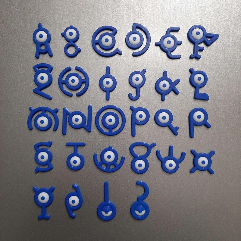 Unown Fridge Magnets - Shiny Unown and Custom Words -