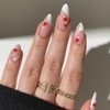 French Tip Press on Nails with Red Heart Short Almond