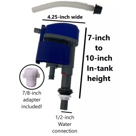 NUFLUSH Heavy Duty Commercial Toilet Fill Valve w/Screen Filter for Restraints' & Bars