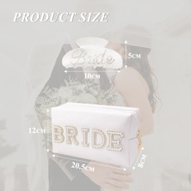 Bride to Be Gifts Set with Makeup Bag, Hair Claw Clip Wedding Gifts.