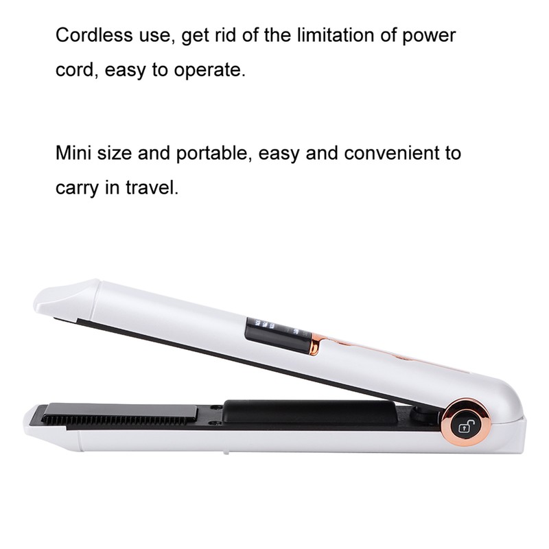 Professional USB Charging Mini Electric Hair Straightener Curler Cordless Hair