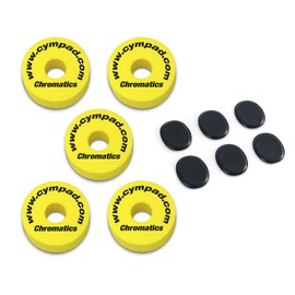 Cympad Chromatics cymbal felt set, 40 mm, 5 pieces, yellow with keepdrum fur damper pads