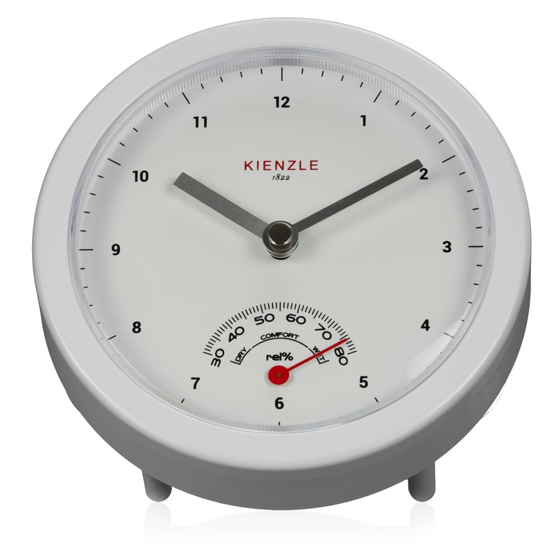 Kienzle Bathroom Clock 14 cm with Quartz Movement, Hygrometer and