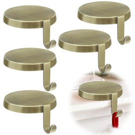 WYTAOHZL 6 Pack Christmas Stocking Holder Round Mantle Stocking Holders with Non-Slip Bases Metal Hanging Hooks for Christmas Fireplace Stand DIY Decoration,Bronze