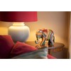 Hand Carved and Painted Wooden Elephant in a Rustic Style