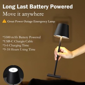4 Pack Led Cordless Table Lamps-Wireless Rechargeable Lamps Bulk of 4,Waterproof Outdoor Table Lamp for Patio/Restaurant/Dinner Dining Desk Top Lights/Kitchen Countertop, Value Pack of 4,Multiple Set