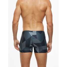 KEOYA Mens Swim Trunks Quick Dry Swimwear Slim Square Leg Swim Shorts Athletic Swim Briefs Grey Medium