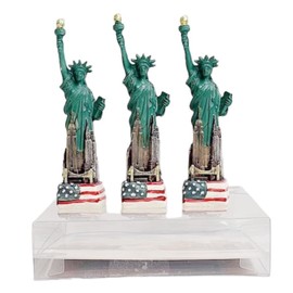 USA Ny Statue of Liberty Replica 4.5 Inches Flag Short Base Statue of Liberty Souvenirs, New York Souvenirs (3 Value Pack)