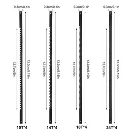 Scroll Saw Blades Metal 127 mm 10/14/18/24 Teeth Cutting Saw Blade Carbon Steel Cutting Saw Blade for Woodworking Power Tool Accessories Woodturning Accessories Pack of 16