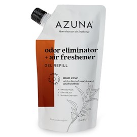 Azuna Air Freshener and Odor Eliminator for Strong Odor Gel 12oz Refill Pouch | Plant-Based & Long Lasting | Pet, Smoke, Home and Bathroom | Sandalwood | Lasts 60–90 Days