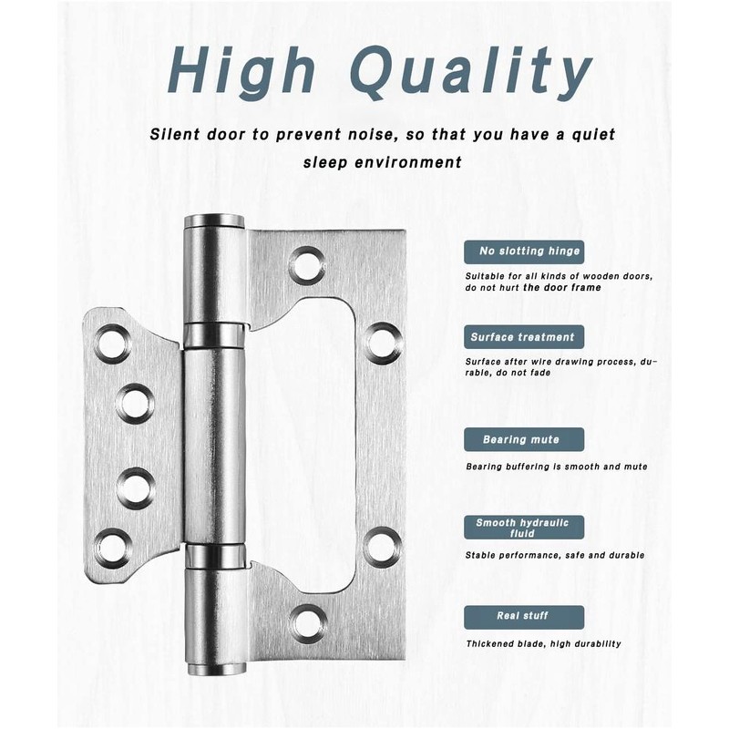 6 Pack Non-Mortise Door Hinges, 4 x 3 inch Stainless