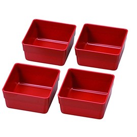 HAKOYA 56009 15.0 Double Box Divider Small Bowls Set of 4 Red