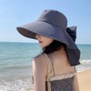 QKURT Women's Sun Hat, Wide Brim Ladies Summer Cap Bow