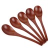 5Pcs Wooden Soup Spoon with Curved Handle Multi Purpose Rice