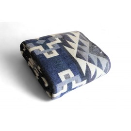 Alpaca Wool Blanket—Cosy Light Blue Hues—Approx. 58" x 45"—Cozy, Plush, Breathable, Reversible—Fair Trade, Andes Elegante—Great Gift Idea