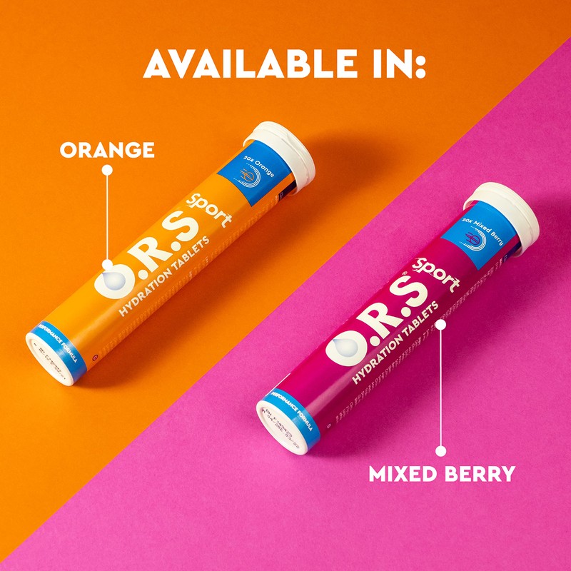 O.R.S Sport Hydration Tablets with Electrolytes, Vegan, Gluten & Lactose