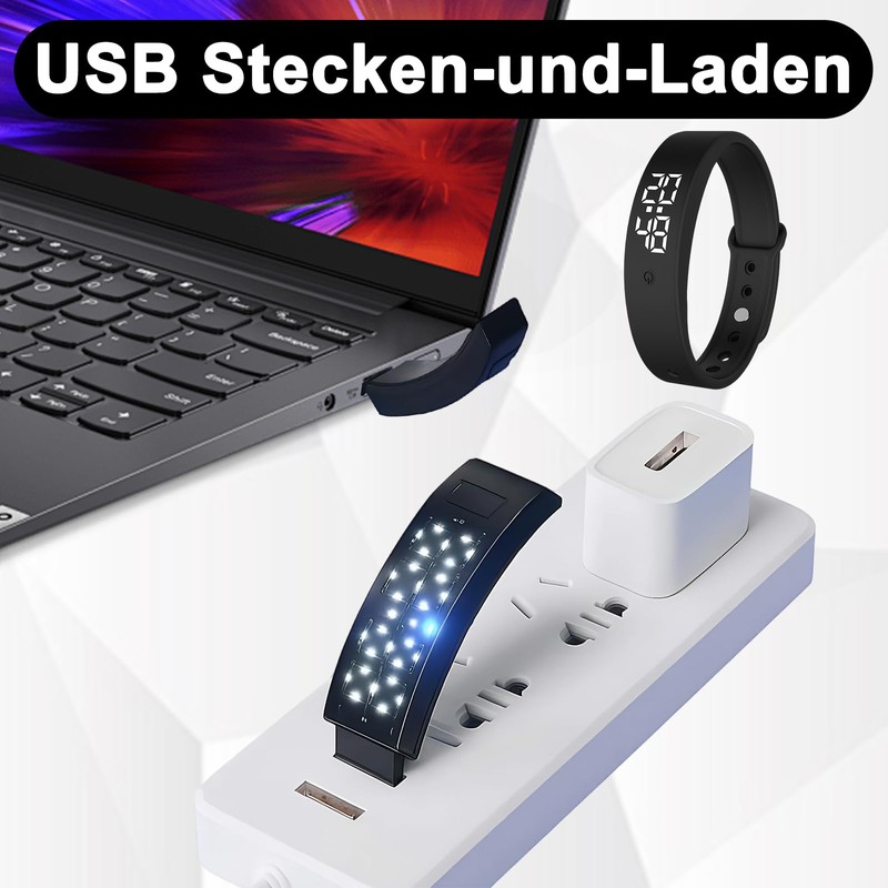Bracelet Alarm Clock Black Vibration Alarm Clock Bracelet Alarm Clock