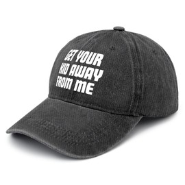Get Your Kid Away from Me Hat – Funny Baseball Cap，Vintage-Style Adjustable Hat for Women & Men, No Kids Sarcastic Humor
