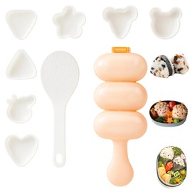 Onigiri Mould, Pack of 8 Onigiri Mould with 1 Rice Spoon, Onigiri, Onigiri Maker, Rice Ball Shaper, Ideal for Sushi Lovers and DIY Cooking Enthusiasts, Perfect for Children and Family Activities