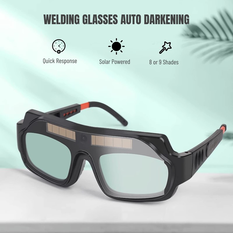 Auto Darkening Welding Goggles, 8 or 9 Shades, 0.1s Quick