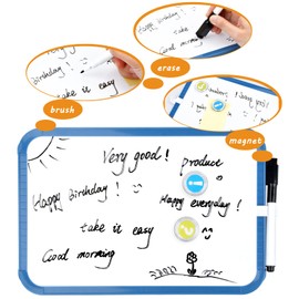 Volumoon White Magnetic Whiteboard, 20 x 30 cm Magnetic Board for Office, Home, School, Dry Wipe Professional Whiteboard, Magnetic Board, Includes Marker, Magnets, Magnetic Board, Scratch-Resistant &
