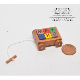 SMA 1:12 Dollhouse Miniature Wagon With Blocks/Miniatu