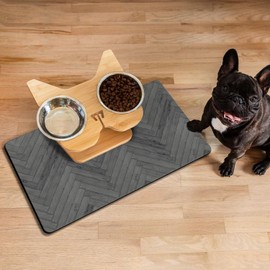 Dog Food Mats for Floors Absorbent, Pet Cat Food Mat - Quick Dry Dog Bowl Mats for Food and Water, Eco-Friendly Boho Pet Supplies
