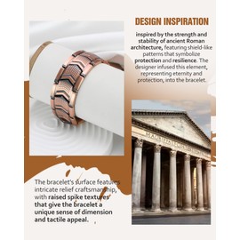 Jecanori Copper Bracelet for Men, 3X Strength Magnetic Bracelets for Men - Premium Fold-Over Clasp