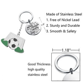 BNQL Soccer Keychain Soccer Lover Gifts For Soccer Team Players Soccer Gifts Inspirational Gift Soccer Key Ring, Music Note Keychain, Large