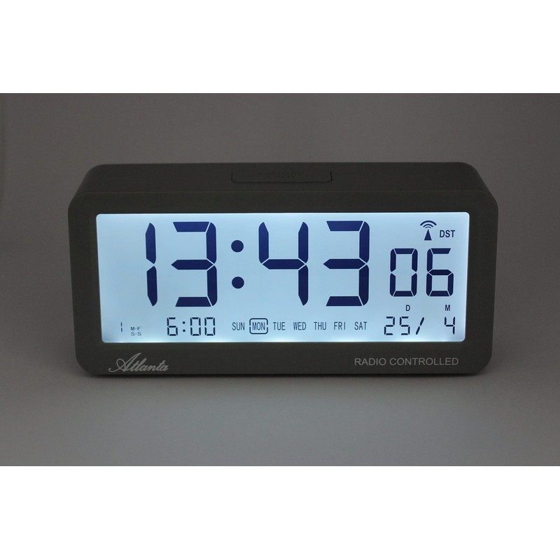 Atlanta Wireless Alarm Clock Digital Alarm Clock LCD Snooze Light
