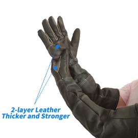 YBB Waterproof Animal Handling Gloves, Anti-Scratch/Bite Protective Long Gloves for Pet Cat Bathing Dog Bird(M)