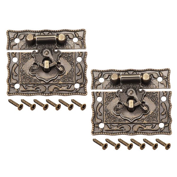 sourcing map 2 Sets Wood Case Chest Box Rectangle Clasp