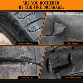 Tire Repair Glue, 30ml*2 Tire Sidewall Repair Kit Black Rubber Cement Kit Two Sizes Nail, Repair Car Truck Motorcycle Tractor Mower ATV