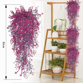 2 Pezzi Pianta Finta Cadente, 82CM Pianta Artificiale Sospesa Piante Finte da Interno Ghirlanda di Edera Finta da Esterno Plastica Piante Pendenti Artificiali per Giardini Soggiorno Balconi Cucina-2
