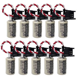 Zivases (10 Pack CR14250SE 1/2AA 3V PLC Battery for FDK Sanyo 1747-BA Backup Power Supply with Black Connector