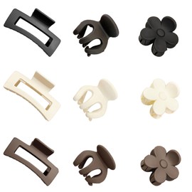 9Pcs Acrylic Hair Clip,Large Hair Clips for Thick Hair,Acrylic Shark Clips, Advanced Sense Clip,Durable Non-slip Claw Clip, Hair Clip Hair Accessories,Ladies and Girls Gifts(3 Styles,3 Colors)