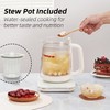 Health Pot, 1.5L Double-Layer Glass Electric Kettle with Stew Pot,