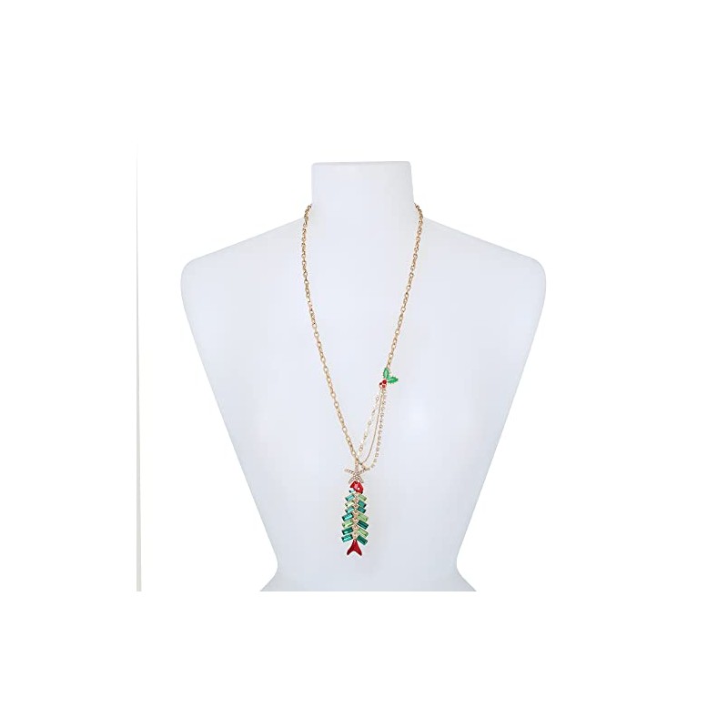 Betsey Johnson Fish Pendant Long Necklace