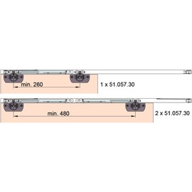 Hawa Clipo 16 damping system (sliding door fitting), door damper for 2 sliding doors up to 16 kg