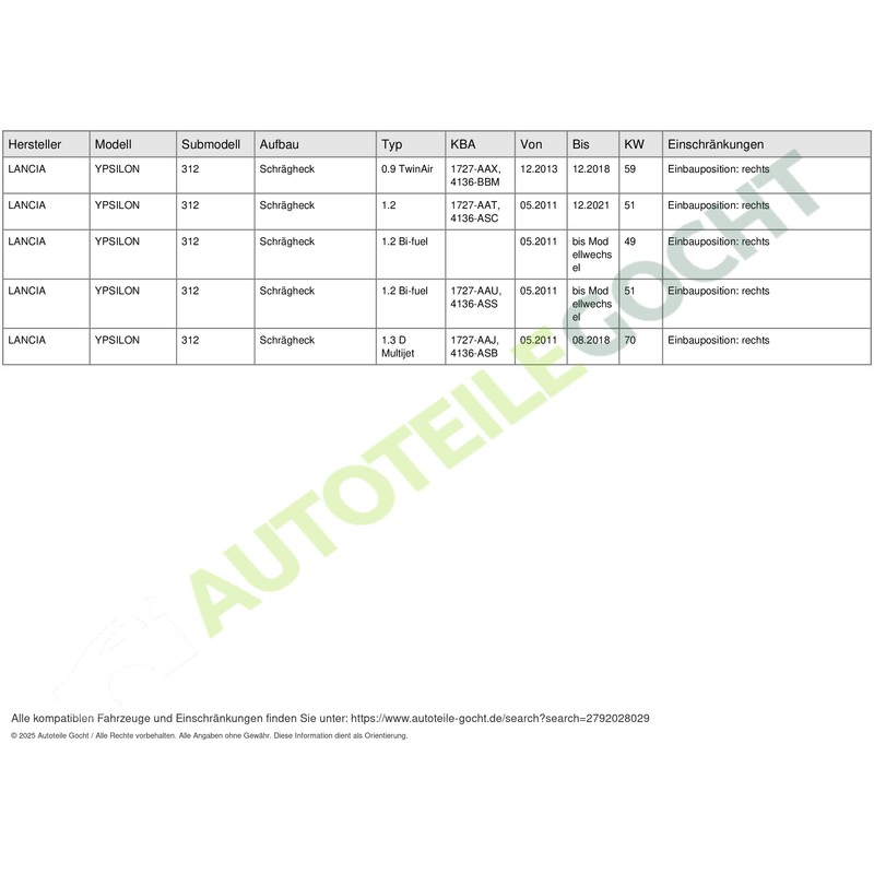 Dapa 190771012 Rear Lights Right Side without Bulb Holder