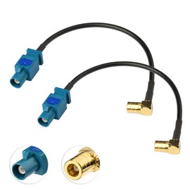 Eightwood DAB Radio Cable Fakra to SMB Adapter Cable Fakra Z Male to SMB Female Adapter Cable 15 cm RG174 Pack of 2 for DAB Radio Stereo Tuner