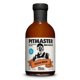 True Made Foods Pitmaster Texas Bold Barbecue Sauce - True Texas BBQ Flavor from a True Pitmaster, No Sugar Added - Keto, Whole 30, Paleo-Friendly BBQ Sauce (18oz, 3 Pack) - Ideal for Brisket, Burnt Ends, Steaks