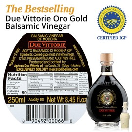 Due Vittorie Oro Gold Balsamic Vinegar of Modena. Highest score from The Consortium of Modena - 8.45fl oz / 250ml