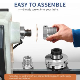 Lathe Headstock Spindle Adapter Spindle Adapter for Lathe Spindle Stainless Steel for Woodworking Lathes 33mm Male Thread 25mm Female Thread