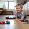 WoodenEdu Wooden Train Sets for Toddlers, 9 Pcs Train Toy
