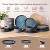 GBHOME Stoneware Dinnerware Sets for 6,Round Reactive Glaze Ceramic Plates
