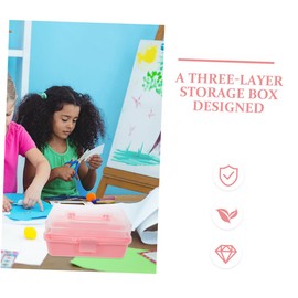 ABOOFAN Three Layer Portable Storage Box Elegant Multi Function Organizer for Desk and Office Convenient Reusable Pen Box Compact Design Stylish Pink