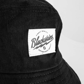 Blackskies® Ebony Bucket Hat | Damen Herren Urlaub Strand Unisex Sonnenhut Fischerhut Schwarz Kord Cap – Basecap Männer Frauen Streetwear Outdoor Sommer Freizeit