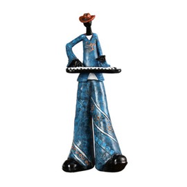 SXSZZXL Musician Figurine 11 inch Creative Band Statue Tabletop Music Decor Modern Resin Sculpture Decoration for Home Decor Gifts (Blue)
